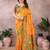 Gold pure silk woven zari work saree with blouse