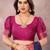 Dark blue pink blended cotton woven zari work saree with blouse