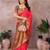 Pink pure silk woven zari work saree with blouse