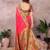 Pink pure silk woven zari work saree with blouse