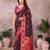 Magenta pure silk woven zari work saree with blouse