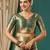 Dark green pure silk woven zari work saree with blouse