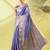 Blue pure silk woven zari work saree with blouse