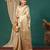 Beige pure silk woven zari work saree with blouse