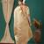 Beige pure silk woven zari work saree with blouse