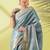 Light blue pure silk woven zari work saree with blouse