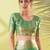 Light green pure silk woven zari work saree with blouse