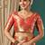 Orange pure silk woven zari work saree with blouse