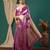Purple pure silk woven zari work saree with blouse