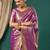 Purple pure silk woven zari work saree with blouse