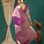 Purple pure silk woven zari work saree with blouse