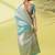 Light green pure silk woven zari work saree with blouse