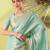 Light blue pure silk woven zari work saree with blouse