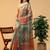 Multicolor blended cotton printed zari work saree with blouse