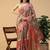 Multicolor blended cotton printed zari work saree with blouse
