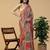 Multicolor blended cotton printed zari work saree with blouse