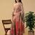 Multicolor blended cotton printed zari work saree with blouse