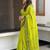 Light green blended cotton embroidered zari work saree with blouse