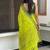 Light green blended cotton embroidered zari work saree with blouse