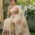 Cream multicolor blended cotton printed zari work saree with blouse