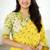 Yellow georgette printed zari work saree with blouse