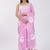 Pink pure cotton printed zari work saree with blouse