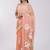 Orange pure cotton printed zari work saree with blouse
