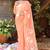 Orange pure cotton printed zari work saree with blouse