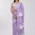 Purple pure cotton printed zari work saree with blouse