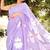 Purple pure cotton printed zari work saree with blouse