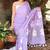 Purple pure cotton printed zari work saree with blouse