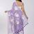 Purple pure cotton printed zari work saree with blouse