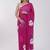 Pink pure cotton printed zari work saree with blouse