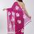 Pink pure cotton printed zari work saree with blouse
