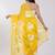 Yellow pure cotton printed zari work saree with blouse