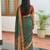 Green blended cotton embroidered zari work saree with blouse