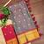 Grey pure silk woven zari work saree with blouse