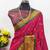 Red pure silk woven zari work saree with blouse