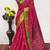 Red pure silk woven zari work saree with blouse