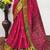 Red pure silk woven zari work saree with blouse