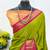 Dark green pure silk woven zari work saree with blouse
