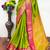 Dark green pure silk woven zari work saree with blouse