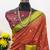 Orange pure silk woven zari work saree with blouse