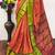 Orange pure silk woven zari work saree with blouse