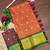 Orange pure silk woven zari work saree with blouse