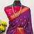 Purple pure silk woven zari work saree with blouse