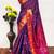 Purple pure silk woven zari work saree with blouse