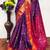 Purple pure silk woven zari work saree with blouse