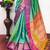 Multicolor pure silk woven zari work saree with blouse