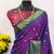Purple pure silk woven zari work saree with blouse